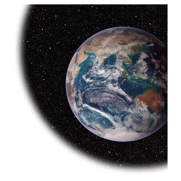 Disque d'expansion du théâtre des étoiles Terre et Lune de jour