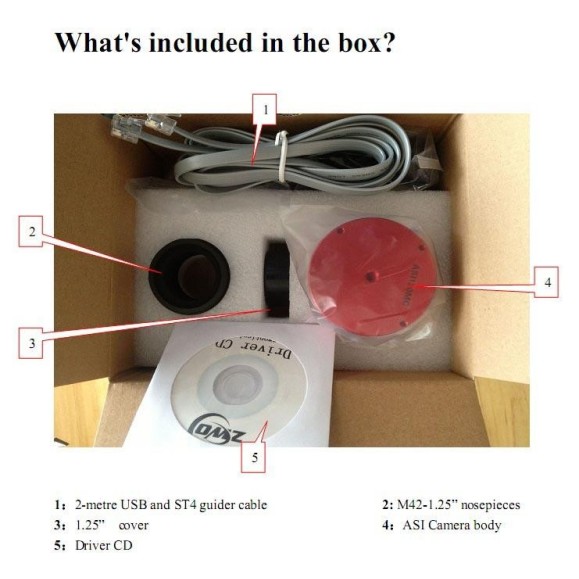 ZWO Caméra CCD ASI174MM Monochrome