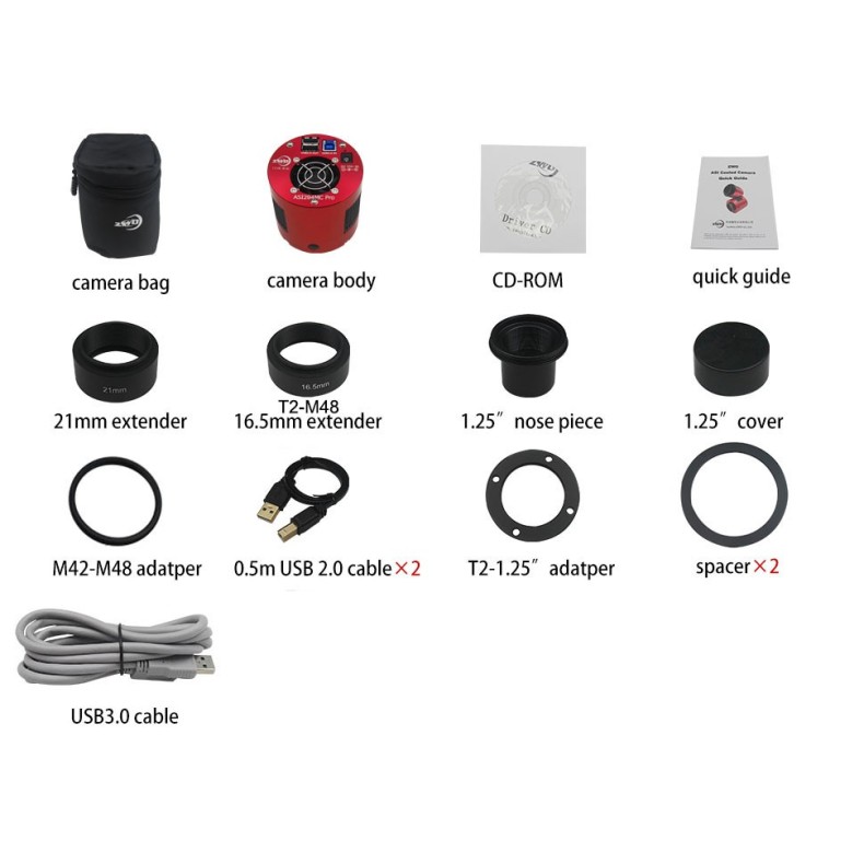 ZWO Caméra CCD refroidie ASI 294MC... ZWO Caméra CCD refroidie ASI 294MC...