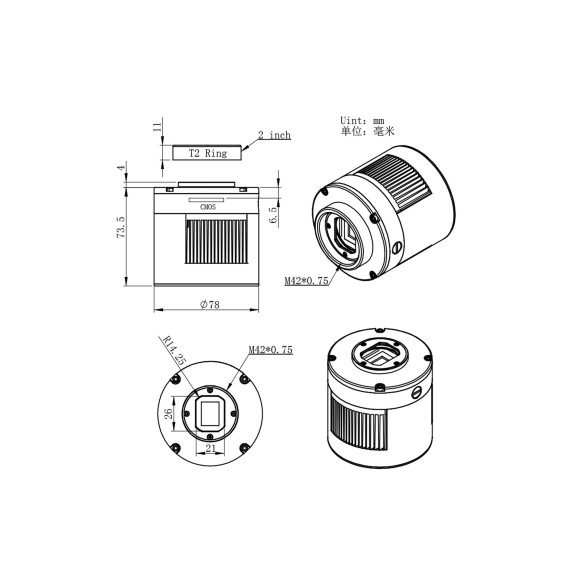 ZWO Caméra CCD refroidie ASI 294MC PRO Colour