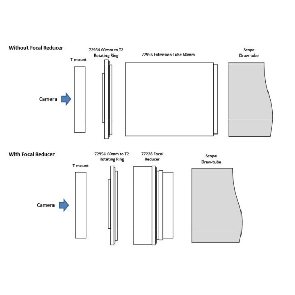 Vixen Anneau de 60 mm avec adaptateur à filetage en T