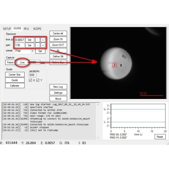 SpecTrack, logiciel d'autoguidage pour la spectroscopie