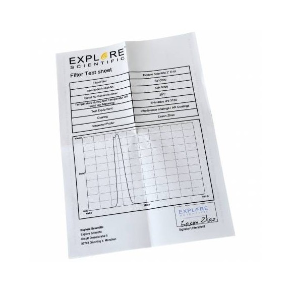 Filtre EXPLORE SCIENTIFIC 2" O-III