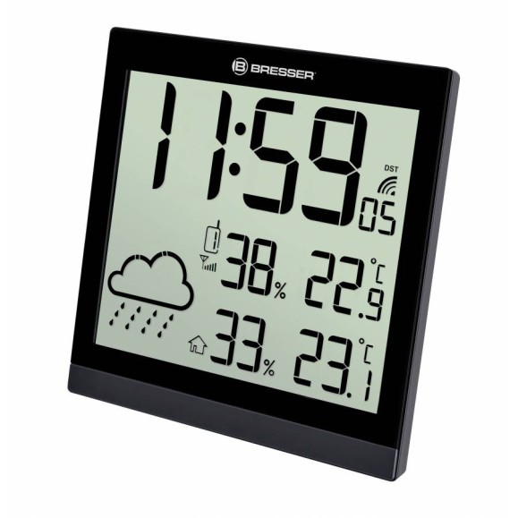 BRESSER TemeoTrend JC Réveil météo LCD noir