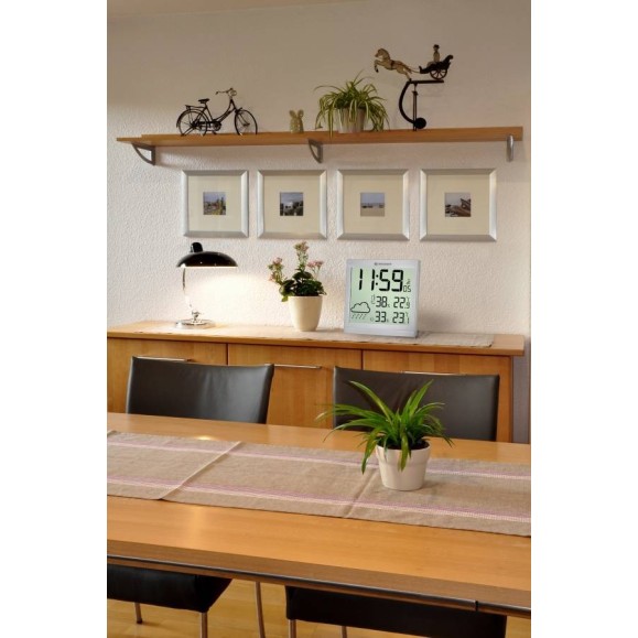 BRESSER TemeoTrend JC Réveil météo LCD argenté