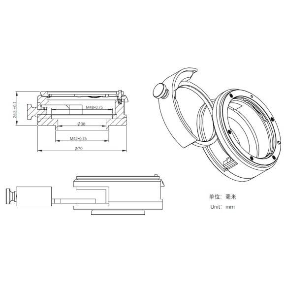 ZWO Boîtier à filtres pour objectifs Canon EOS
