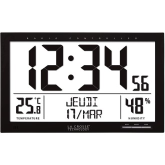 Horloge murale noire La Crosse