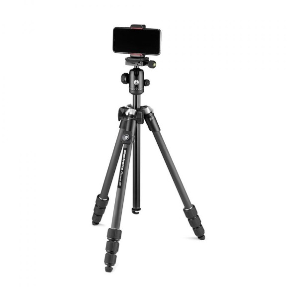 Manfrotto Trépied Element MII Mobile BT Carbon (avec pince pour smartphone et télécommande Bluetooth)
