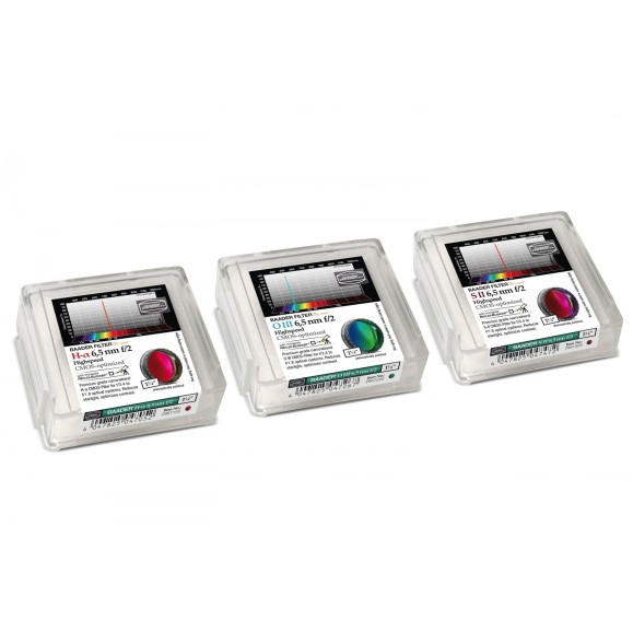 6.5nm Jeu de filtres Baader Highspeed Ø 1¼" optimisé pour CMOS (H-alpha / O-III / S-II)