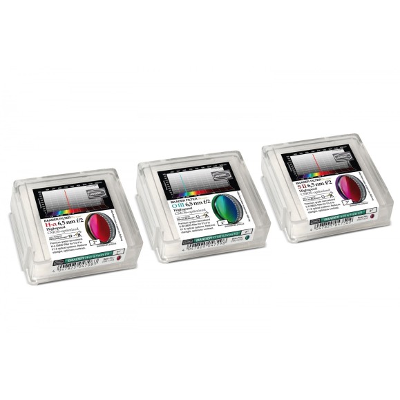 6.5nm Jeu de filtres Baader Highspeed Ø 2" optimisé pour CMOS (H-alpha / O-III / S-II)