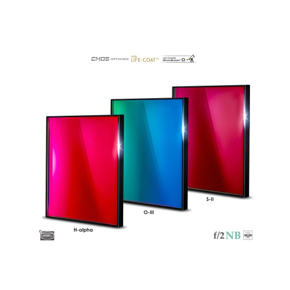 6.5nm Jeu de filtres Baader Highspeed 50x50 mm optimisé pour CMOS (H-alpha / O-III / S-II)