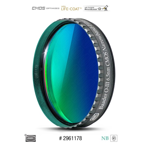 Filtre Baader O-III Narrowband 6.5nm Ø 2" optimisé pour CMOS