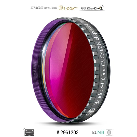 Filtre Baader S-II Highspeed 6,5nm Ø 2" optimisé pour CMOS
