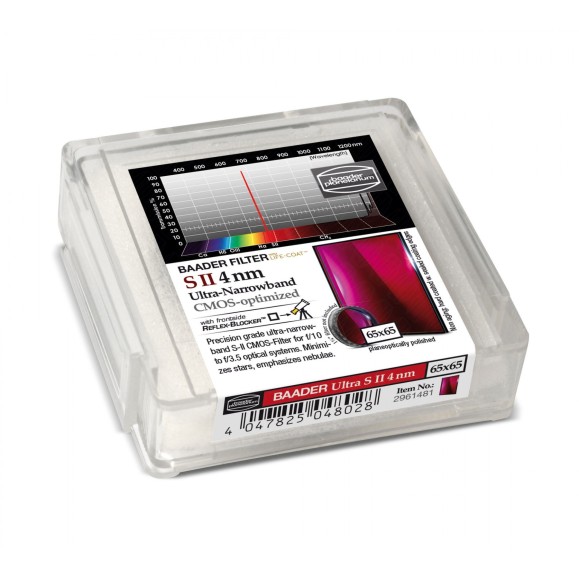 Filtre Baader S-II Ultra-Narrowband 4nm 65x65 mm optimisé pour CMOS