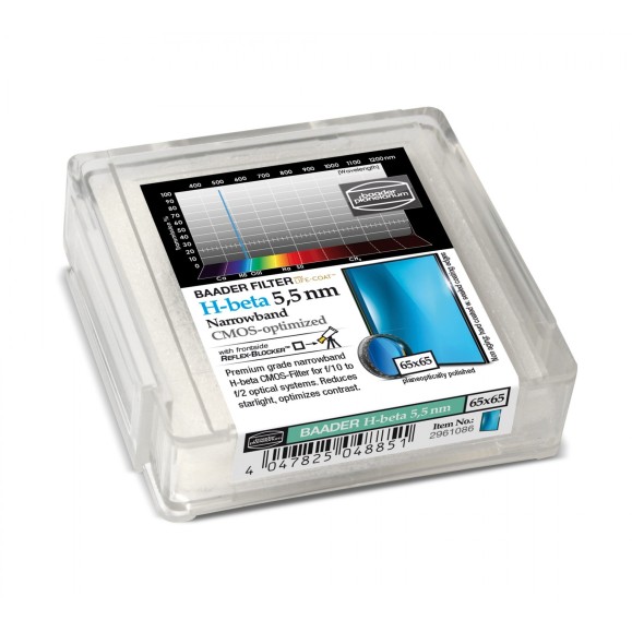 5.5nm Filtres Baader H-Beta Narrowband 65x65 mm optimisés pour CMOS