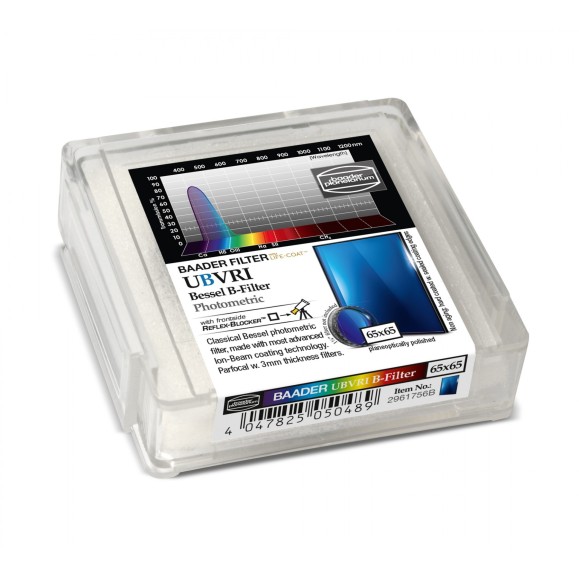 Filtre photométrique 65x65 mm² BESSEL UBVRI-B Baader Planetarium