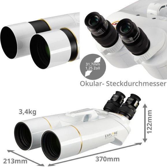 Explore Scientific Jumelles géantes BT-70 SF avec oculaires 20mm 62º LER