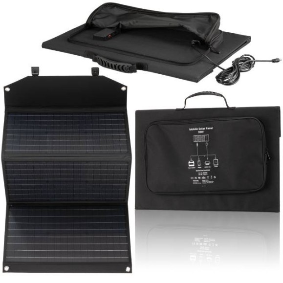 Bresser Panneau solaire portable 90W avec sortie USB et DC