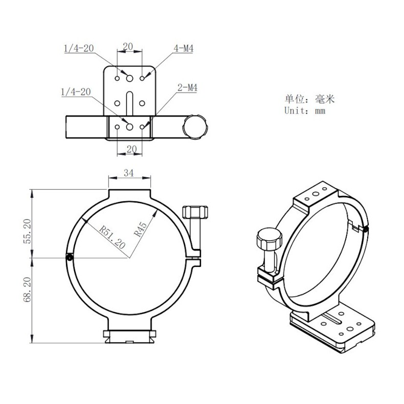 ZWO Anneau de support pour ASI...