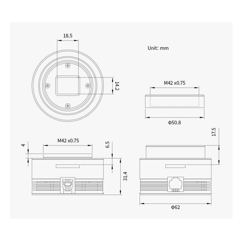 ZWO Caméra CMOS ASI585MC Couleur ZWO Caméra CMOS ASI585MC Couleur