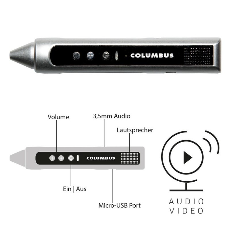 Stylo découverte audio/vidéo Columbus Stylo découverte audio/vidéo Columbus