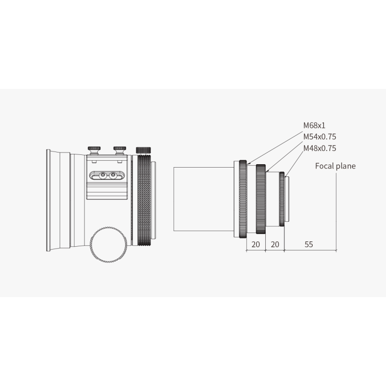 ZWO Réducteur d'aplatisseur 0,76x... ZWO Réducteur d'aplatisseur 0,76x...