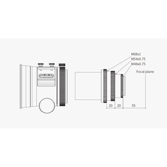 ZWO Réducteur d'aplatisseur 0,76x POUR FF80