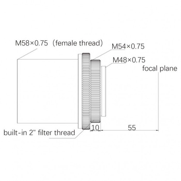 ZWO Réducteur d'aplatisseur 0,75x POUR FF65