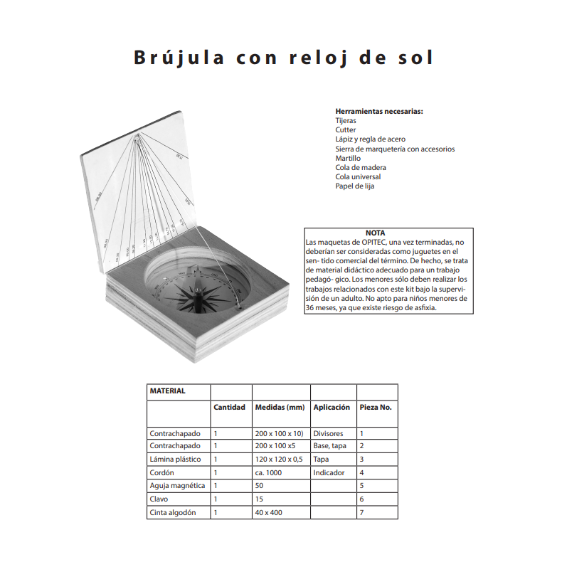 Boussole avec cadran solaire