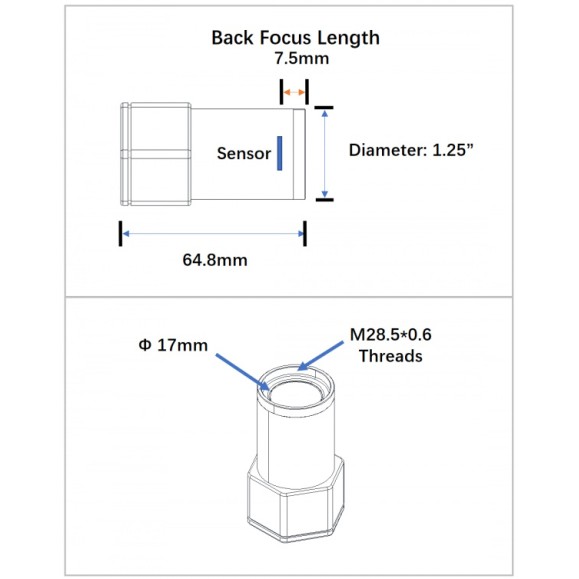 Caméra guidée Player One SEDNA-M USB 3.0 (IMX178) Mono