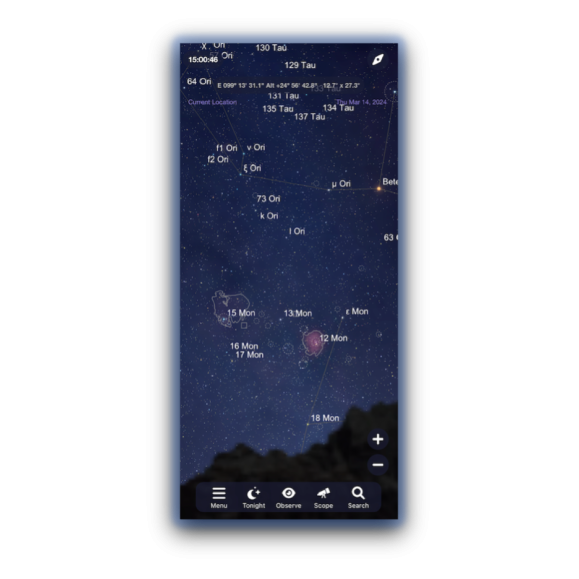 Pegasus Astro Oculaire intelligent SmartEye alimenté par SkySafari