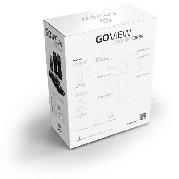 Jumelles GoView ZOOMR 10x34, rouge rubis