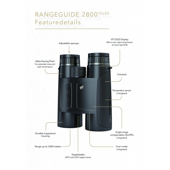 GPO Jumelles RANGEGUIDE 2800 10x50 Noir
