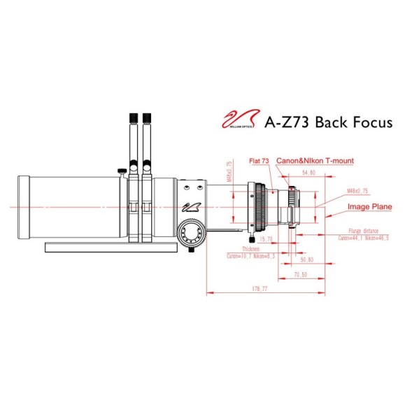 William Optics AP 73/430 Super ZenithStar 73 Gold Apochromatic Refractor Telescope