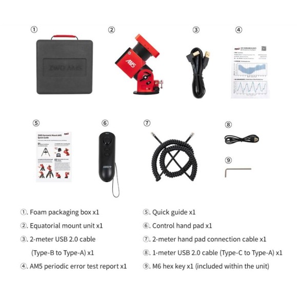 Monture équatoriale harmonique ZWO AM5N Gen.2