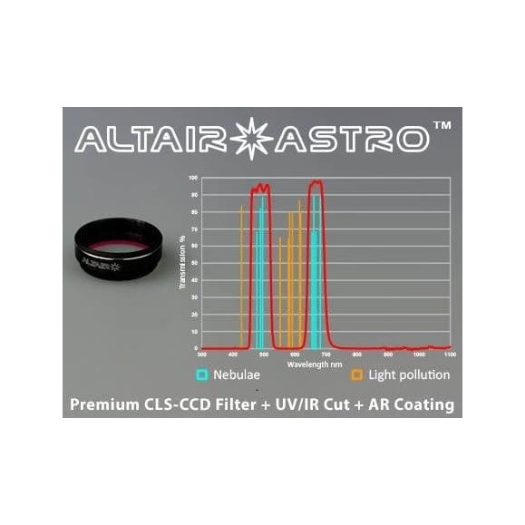ALTAIR ASTRO PREMIUM F125CLSCCD Filtre de blocage UVIR avec revêtement AR