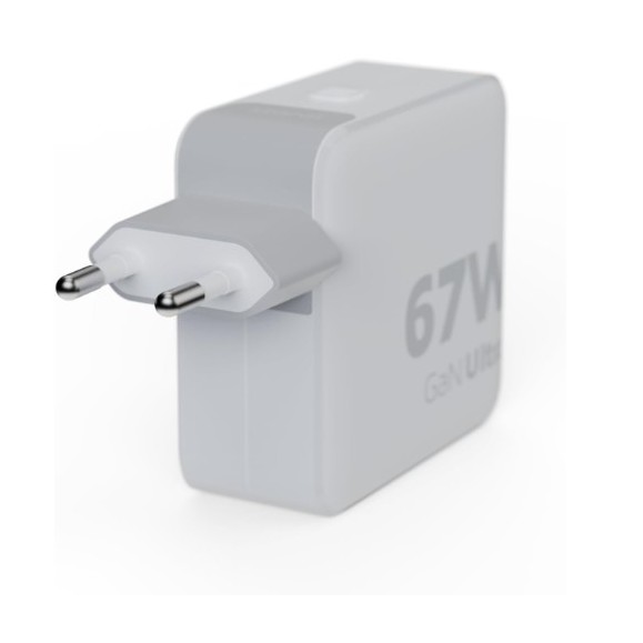 Chargeur de voyage + câble USB-C PD blanc XTORM 67w GaN Ultra 00225407, avec 2 ports USB-C