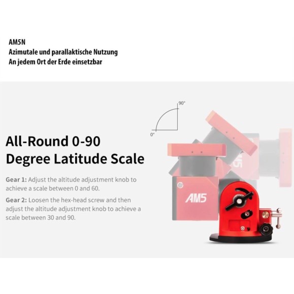 Monture équatoriale harmonique ZWO AM5N Gen.2 avec trépied TC40