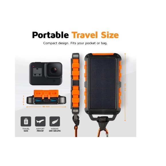 Chargeur solaire - XTORM Xtreme Solar Charger 10.000 Black/Orange