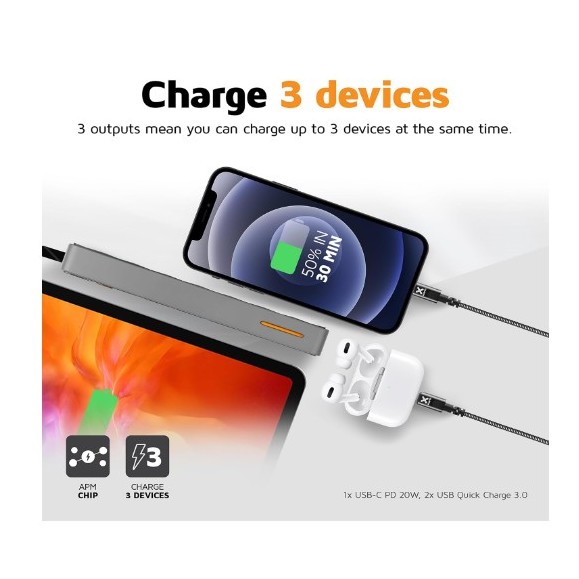 Powerbank - XTORM 20W Fuel Series Power pack 10.000 Gris/Orange