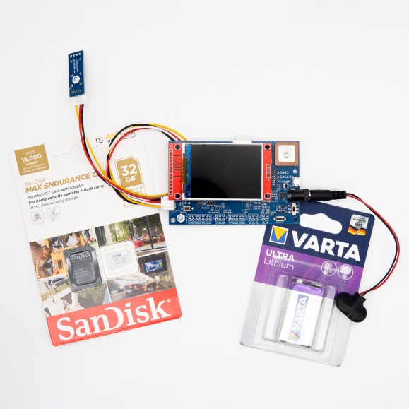 Grand kit de sonde pour ballon stratosphérique avec caméra spatiale, carte micro SD de 64 Go et enregistreur de données