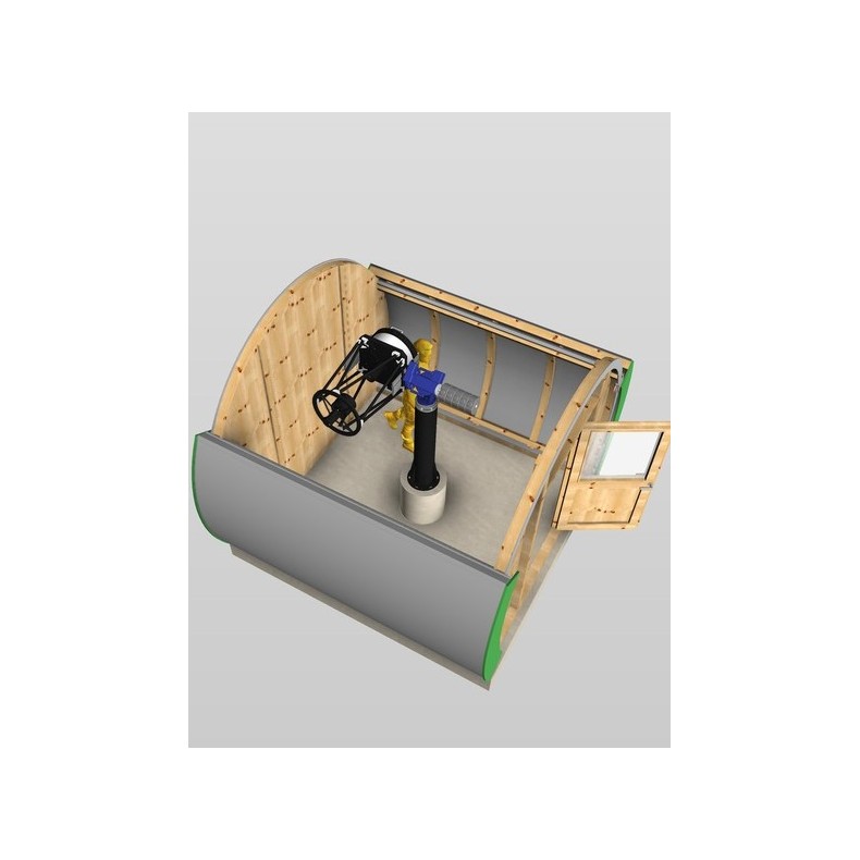 Observatoire en bois avec dôme en...
