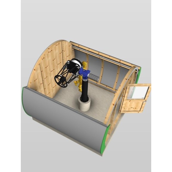 Observatoire en bois avec dôme en forme de coquille Partie couverture optique Modèle GreenLine RC-33