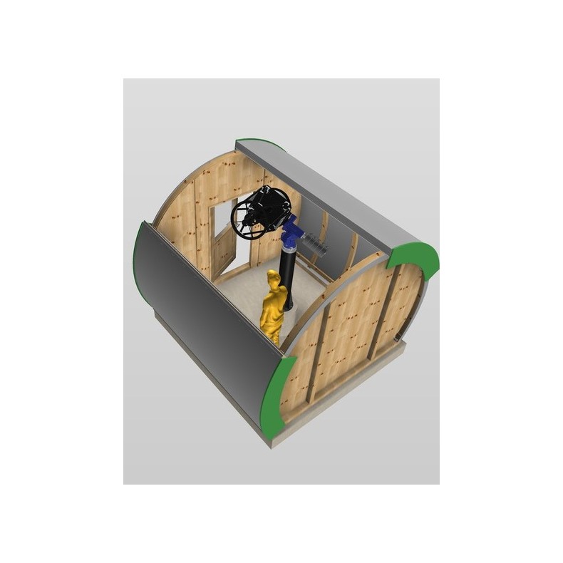 Observatoire en bois avec dôme en...