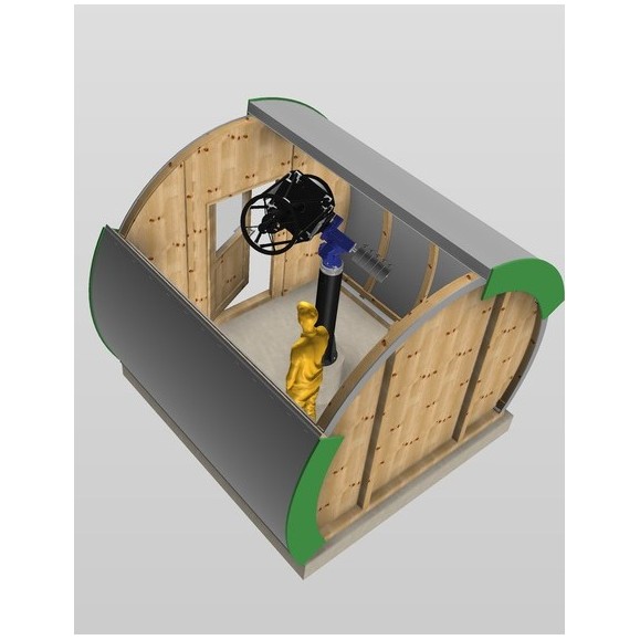 Observatoire en bois avec dôme en forme de coquille Partie couverture optique Modèle GreenLine RC-33