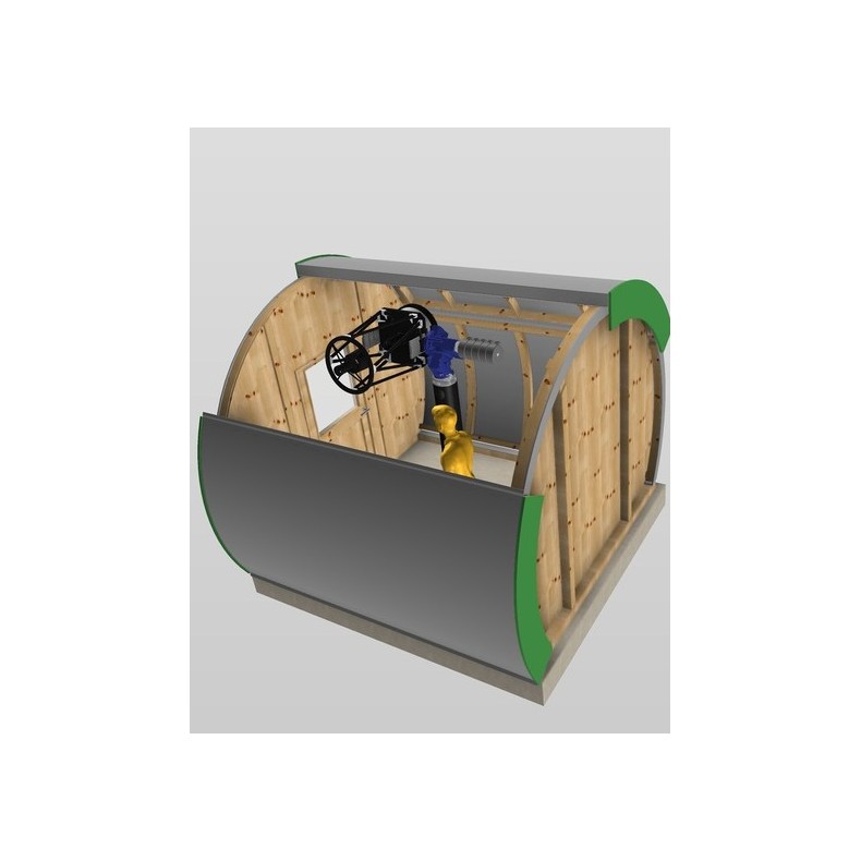 Observatoire en bois avec dôme en...