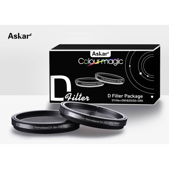 KIT 2 filtres ASKAR Duo band SUPER D HO - SO 6nm 2" pour caméra couleur