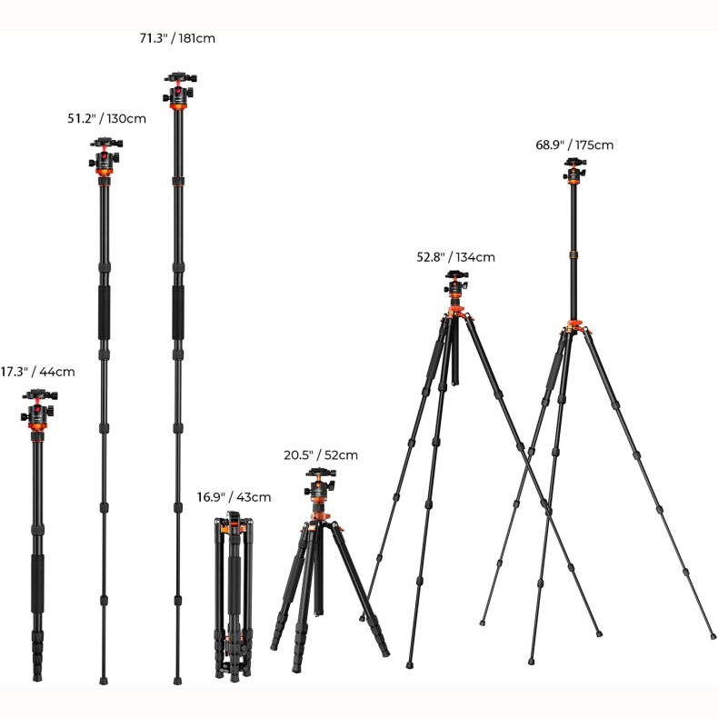 Trépied KT255A4 ALUMINIUM + BH-28L K&F Trépied KT255A4 ALUMINIUM + BH-28L K&F