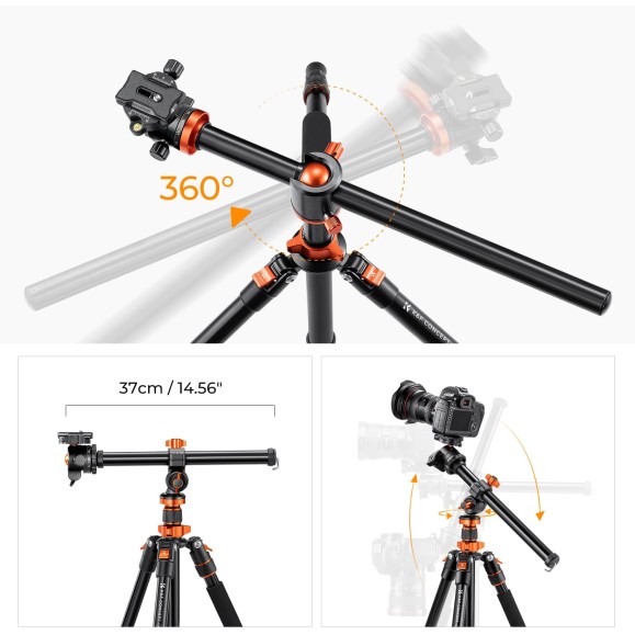 Camera Tripod 200cm Professional Aluminium Video Tripod with Monopod K&F