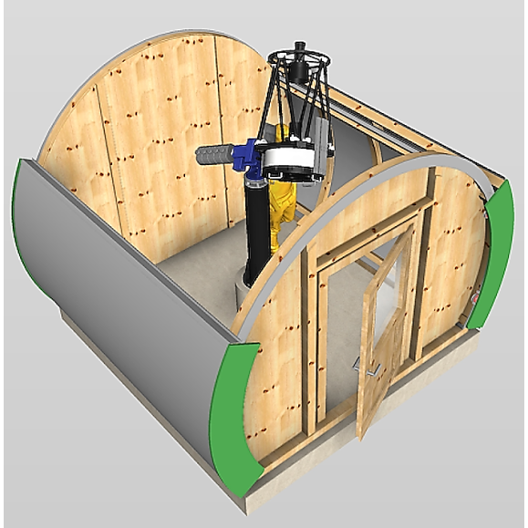 Observatoire en bois avec dôme en forme de coquille Partie couverture optique Modèle GreenLine RC-33